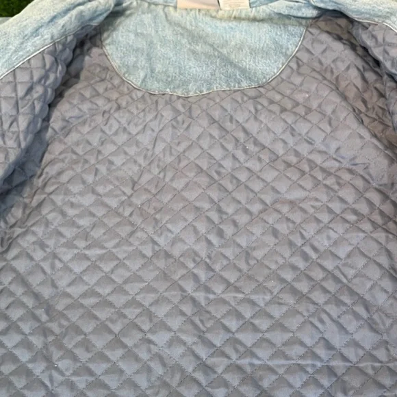 VTG Embroidered Blair Denim Quilted Lined Floral Flower Blue Jacket Womens XL - Picture 9 of 15